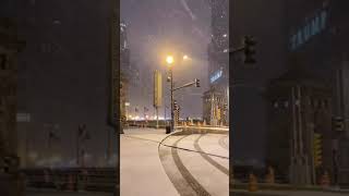 Chicago 🇺🇸❤️❄️ night drive in snowstorm ❄️🌥️☃️🤍✨ whiteout conditions ❄️📍 Wacker Dr Chicago IL 🇺🇸 [upl. by Aileduab]