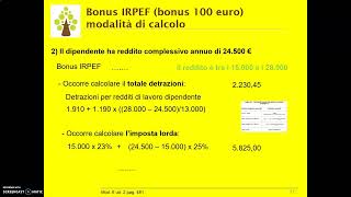 16 Modalità calcolo bonus IRPEF [upl. by Llieno]