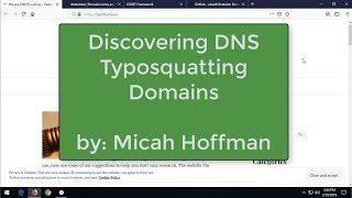 10 Minute Tip Discovering DNS Typosquatting Domains [upl. by Ahsimrac345]