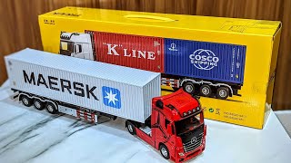 Unboxing 124 Scale Realistic Diecast Mercedes Benz Container Truck 😍 [upl. by Annauqaj]