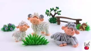 LETS CLAY Lamb tutorial  polymer clay [upl. by Eidac161]