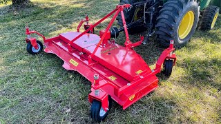 HEAVY DUTY FINISH MOWER 8’ WIDE 5 BLADES SOLID RUBBER TIRES [upl. by Asatan]