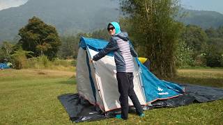 Quechua Arpenaz 4 tent camping  how to build a tent [upl. by Fishback]