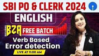 SBI PO amp Clerk English 2024  Error Detection Based on Verb  by Rupam Maam [upl. by Norraa]