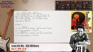 🎸 Lean On Me  Bill Withers Guitar Backing Track with chords and lyrics [upl. by Aitnahc387]