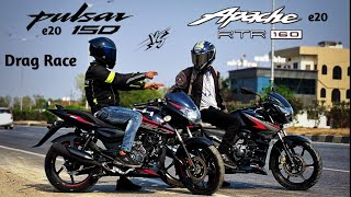 2024 Bajaj Pulsar 150 Vs Apache RTR 160 2V  Drag Race [upl. by Neeka215]