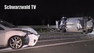 🚨🚒 Geisterfahrer Schwerer Verkehrsunfall auf B3 bei Denzlingen  Feuerwehr im Einsatz 19032022 [upl. by Naed]