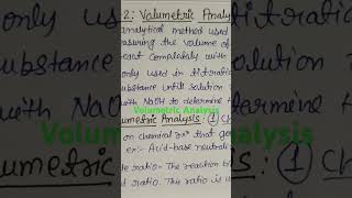 volumetric analysis [upl. by Welcher]