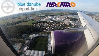 Air Cairo Airbus A320 landing at Linz Airport SUBTM SM3357 [upl. by Kristan]