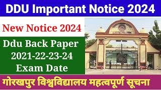 Ddu University Important Notice 2024  MAMSCBSCBBABCABAEtc Back Paper Exam News Today 2024 [upl. by Eirrehc403]