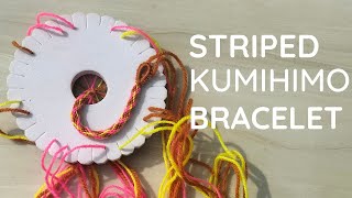 Striped Kumihimo Bracelet Tutorial 16 String Kumihimo Bracelet Tutorial [upl. by Anod]