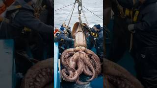 GIANT SQUID DISCOVERY 🌊  Unbelievable Deep Sea Creature Caught by Fishermen 🚢🦑 [upl. by Wimsatt]