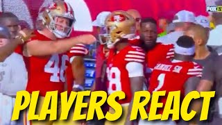 49ers react to scuffle on sideline Deebo Samuel Taybor Pepper Kyle Shanahan Jake Moody [upl. by Lisan]