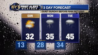 FIRST ALERT WEATHER Cold but dry Sunday before rain amp ice come in Monday [upl. by Nylde]