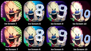 Iec Scream 7 vs Ice Scream 8 vs Ice Scream 9 vs Ice Scream 10 Full Gameplay [upl. by Haiacim771]