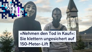 Bürgenstock Jugendliche klettern ungesichert auf 150MeterLift [upl. by Norat24]