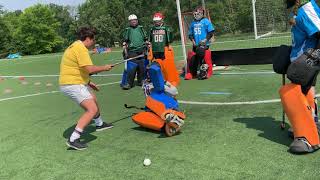 How to Do a Field Hockey Goalkeeper Double Leg Stack  Goal Line Field Hockey [upl. by Odnolor]