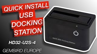 Unboxing  Quick Install USB Docking Station Gembird HD32U2S4 [upl. by Nido]