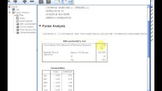 SPSS PCA Part 1 KMO Measure and Bartlett Test for Sphericity [upl. by Elehcor61]