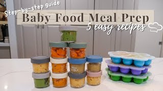 HOW TO MEAL PREP BABY FOOD  5 Easy Recipes for 68 month old baby [upl. by Ambler601]