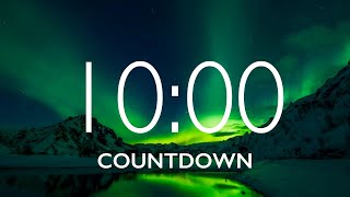 10 Minute Timer with Relaxing Music and Alarm Northern Lights [upl. by Ytomit]