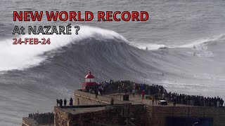 NAZARÉ  PORTUGAL A BATTLE FOR THE WORLD RECORD surf nazaresurf worldrecord [upl. by Eneroc]