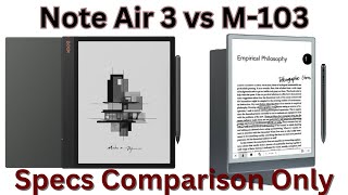 Boox Note Air 3 vs Meebook M103 Specs comparison Only [upl. by Adolf630]