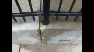 Metal Handrail Post Damage Caused by Concrete Filler  Construction Defects [upl. by Gurolinick720]