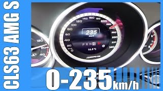 Mercedes Benz CLS 63 AMG S 4Matic 585 HP Acceleration Test FAST 0235 kmh Autobahn [upl. by Perlman]