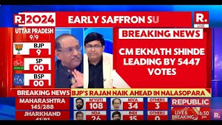 Breaking News CM Eknath Shinde Leading By 5447 Votes  Maharashtra Election Results [upl. by Airrej]