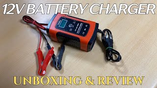 Generic 12V Battery Charger  Unboxing amp Review [upl. by Elocaj]