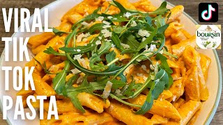 VIRAL TIKTOK BAKED PASTA  Boursin Cheese Better Than Feta [upl. by Airal702]