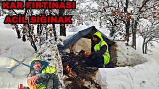 KAR FIRTINASIDOĞADA ACİL BARINAK YAPIMIbushcraft [upl. by Thorlie821]