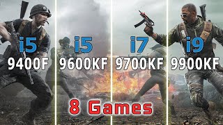 Intel i59400F vs i59600KF vs i79700KF vs i99900KF  Test in 8 Games [upl. by Melli]