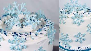 FROZEN Snowflake Magical Cake  Easy to Make [upl. by Accem]