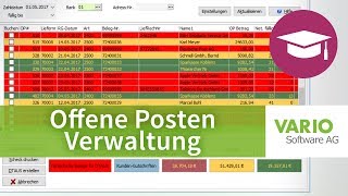 Finanzverwaltung in der VARIO Warenwirtschaft  Offene Posten Mahnungen OnlineBanking  Tutorial [upl. by Ahsenrad]