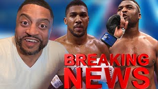 BREAKING Anthony Joshua Vs Francis Ngannou CONFIRMED [upl. by Cyler]