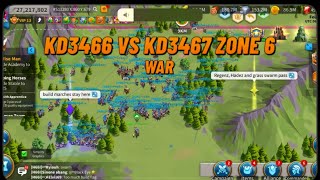 Kingdom3466 vs kd3467 zone 6 war ROK rise of kingdoms  kvk 1 [upl. by Ynad]