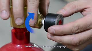 How to install the pressure gauge on the FM200 fire suppression system cylinder？Tutorial [upl. by Modestia]