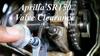 Valve Clearance check and adjustment on a scooter  Aprilia SR150 [upl. by Yeltneb]