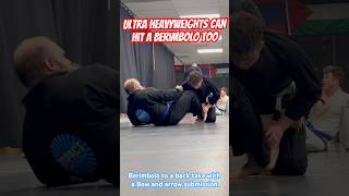 Ultra Heavyweight Berimbolo back take with a bow and arrow finish bjj jiujitsu ultraheavy [upl. by Keslie388]