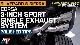 20142018 Silverado amp Sierra 1500 Corsa 3quot Sport Exhaust System Polished Tips Sound Clip amp Review [upl. by Assirehs]