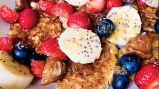 Les Meilleurs Pancakes healthy banane et flocons davoine recette facile et rapide [upl. by Aldos]