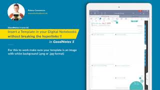 Insert a Template in your Digital Notebook in GoodNotes 5 without breaking the hyperlinks [upl. by Kironde]