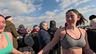 Coney Island beach walk Polar Bear Plunge 2024 [upl. by Sivlek]