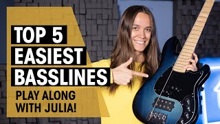 Top 5 Easiest Basslines Even Guitarists Can Play  Julia Hofer  Thomann [upl. by Solraced]