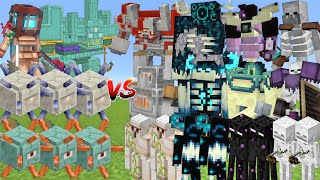 GUARDIAN ALLIANCE Vs ENDERMAN amp SKELETON amp WARDEN amp IRON GOLEM ALLIANCE MOBS BATTLE IN MINECRAFT [upl. by Huebner]