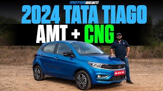 Tata Tiago CNG AMT  First Ever CNG  Automatic Car In India  MotorBeam [upl. by Charley]