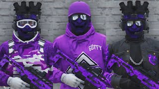 GTA V  5 Easy Tryhard Outfits Tutorial 130 Purple outfits 2023 [upl. by Holey]