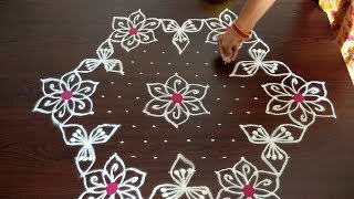 Sankranthi muggulu  colour 158 chukkala muggu  rangoli designs  dhanurmasam kolam design 2019 [upl. by Arnst]